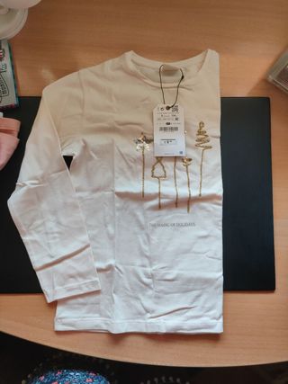 Camiseta manga larga niña Zara