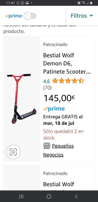 patinete  Bestial Wolf Demond D6