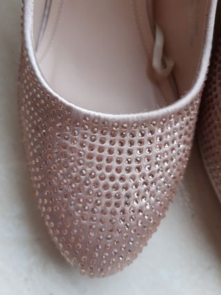 Zapato tacón Rosa brillantes 