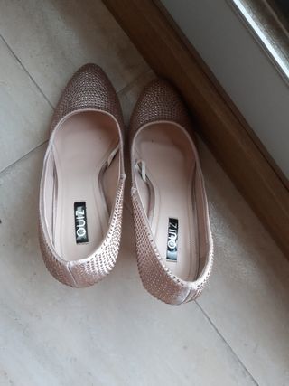 Zapato tacón Rosa brillantes 