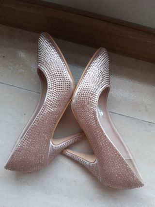 Zapato tacón Rosa brillantes 