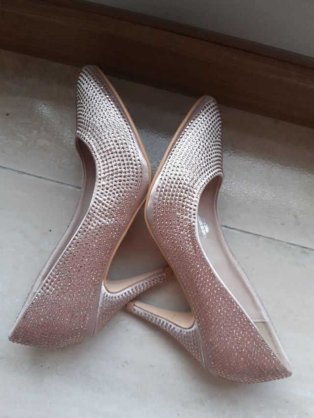 Zapato tacón Rosa brillantes