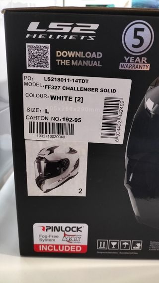 Casco moto LS2 FF327 Challenger solid,  talla M