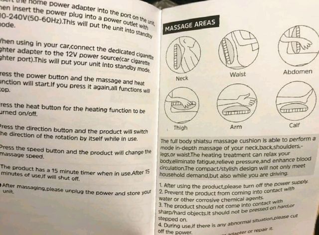 Cojín de masaje lumbar y cervical.