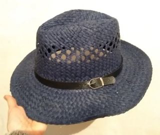 Sombrero de verano unisex azul y negro talla 59 cm
