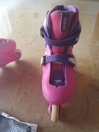 Conjunto patines, protecciones y kit ruedas