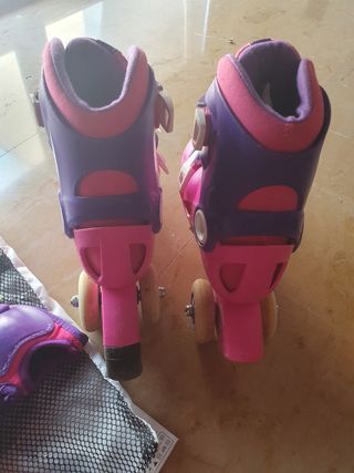 Conjunto patines, protecciones y kit ruedas