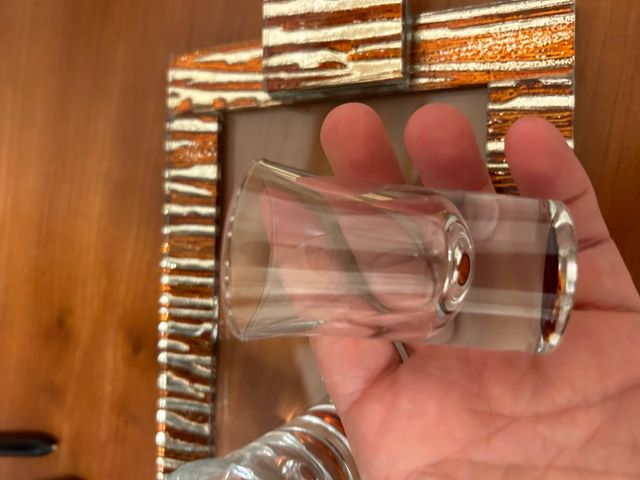Set bicchieri e vassoio in vetro nuovi
