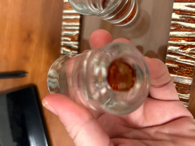 Set bicchieri e vassoio in vetro nuovi