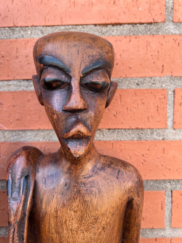 PAREJA DE AFRICANOS EN MADERA. ARTE ETNICO