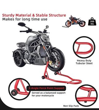 Soporte para rueda delantera de motocicleta.