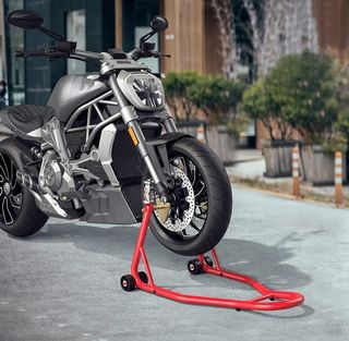 Soporte para rueda delantera de motocicleta.