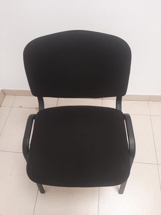 Silla confidente visavis tapizada negra. Ref AS32