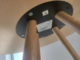 Mesa circular pie madera