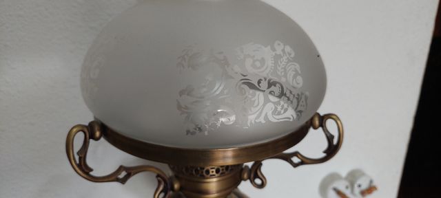 Lampara quinque de bronce para mesa s. XX