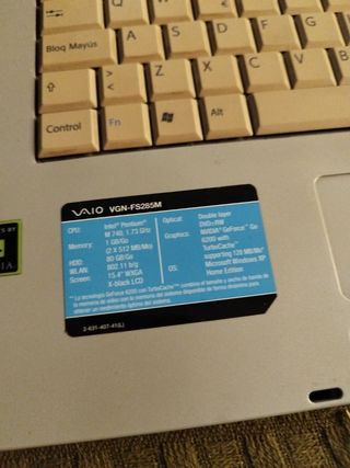 Ordenador portátil Sony Vaio