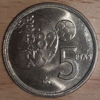 5 pesetas mundial 82 España 1980 moneda Juan Carlo