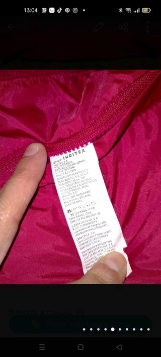 Chaqueta , cazadora zara talla S, color rojo 