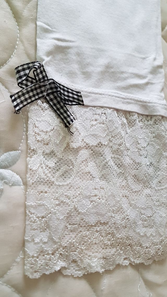 Leggin blanco con encaje y lazo talla/S/36/8