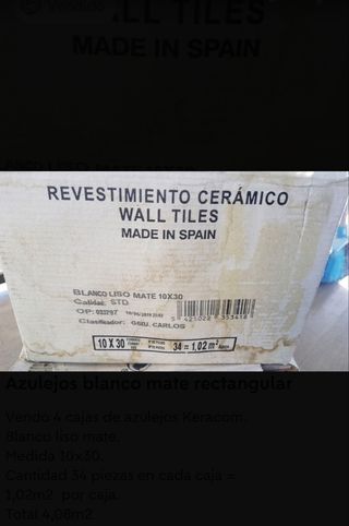 Azulejos blanco mate