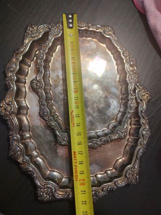 Bandejas de alpaca bañada en plata Alcor