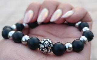 pulsera acero hombre con calaveras