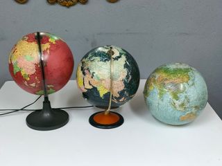 Antiguo Globo Terráqueo Hecho a Mano