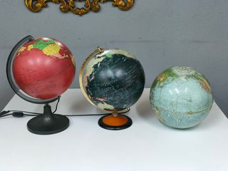 Antiguo Globo Terráqueo Hecho a Mano