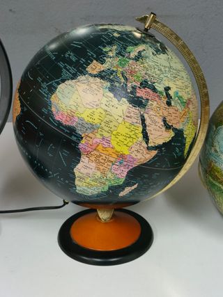 Antiguo Globo Terráqueo Hecho a Mano