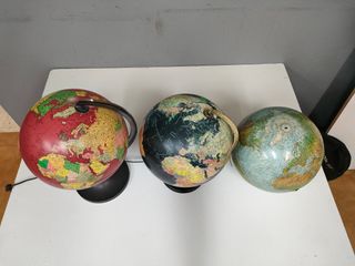 Antiguo Globo Terráqueo Hecho a Mano