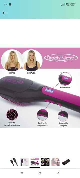 cepillo alisador de pelo straight wizard
