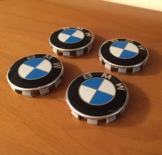 4 tappi coprimozzo per BMW 68mm - blu bianco