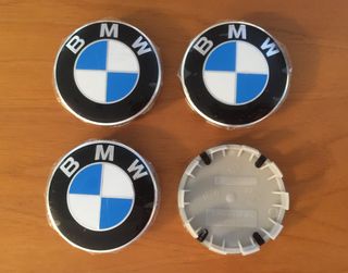 4 tappi coprimozzo per BMW 68mm - blu bianco