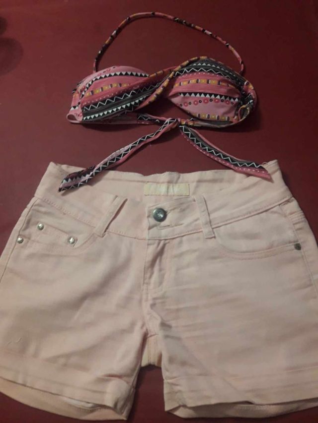 Pantalón corto de chica T36+biquini sup