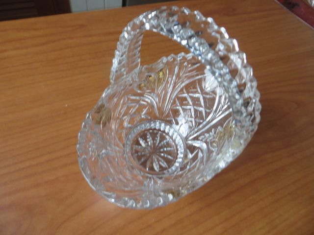 Cristal Bohemia, checo,tallado 24% PbO con dorados