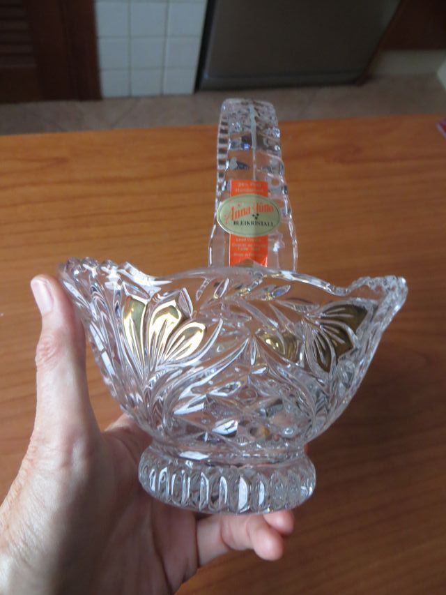 Cristal Bohemia, checo,tallado 24% PbO con dorados