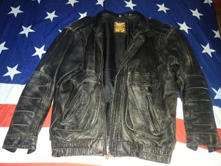 chaqueta vieja de piel