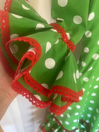 Vestido de Sevillana, verde oliva. T 10-13 años