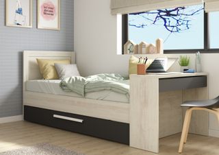 Cama nido 90x200cm con escritorio Shipley