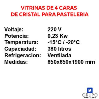 📣 VITRINA DE 4 CARAS PARA PASTELERIA 📣