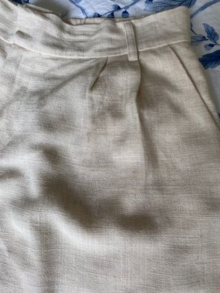 Bermudas short lino beige