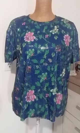 camiseta chica lentejuelas precio original 17,95 €