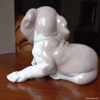 Figura de Lladró. Cachorro y caracol