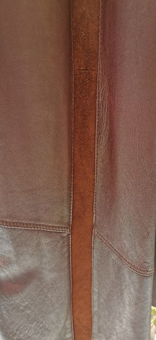 Chaqueta larga de piel y ante