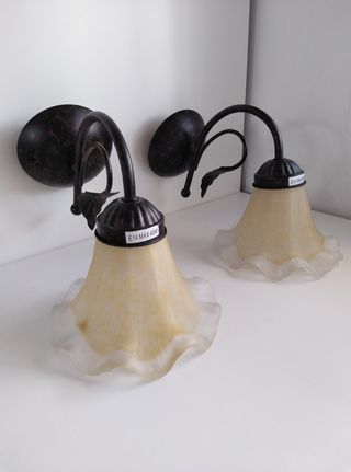 2 Apliques pared de latón, Fabrilamp