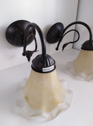 2 Apliques pared de latón, Fabrilamp