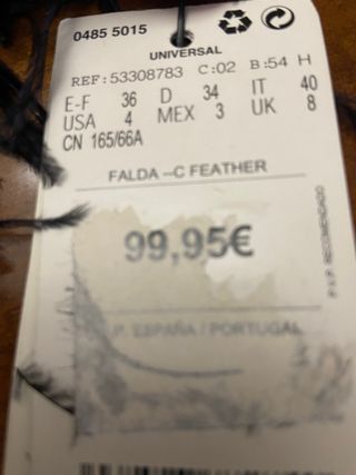 Minifalda negra plumas
