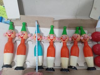 Juego de Bolos madera pintada Constanso años 70