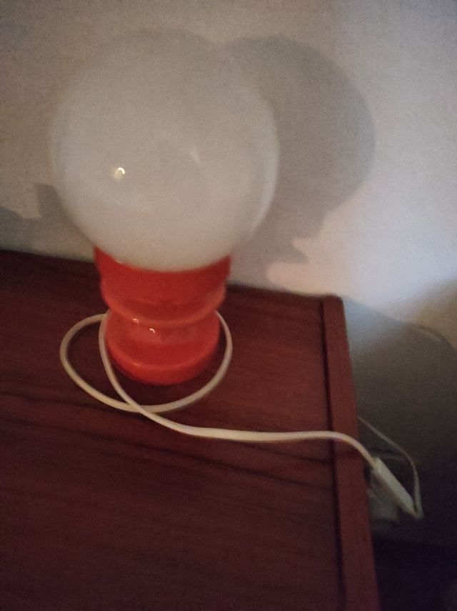 Lampada da soffitto vintage in metallo + abat jour