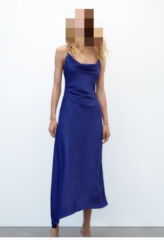 Vestido fiesta Zara azul 